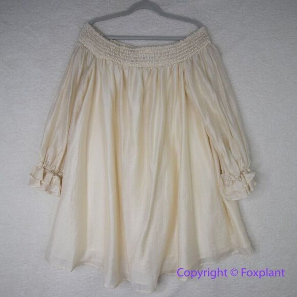 ELOQUII flawed Golden wheat color off-the-shoulder mini dress, size 16